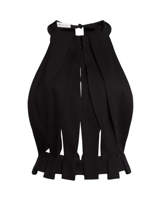 Christopher Esber Black Maelis Cropped Halter Top