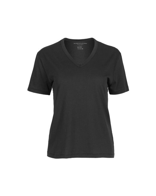 Majestic Filatures Black Jersey V-Neck T-Shirt