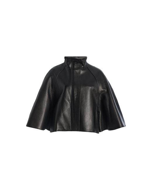 Jonathan Simkhai Black Orvik Leather Cape Jacket