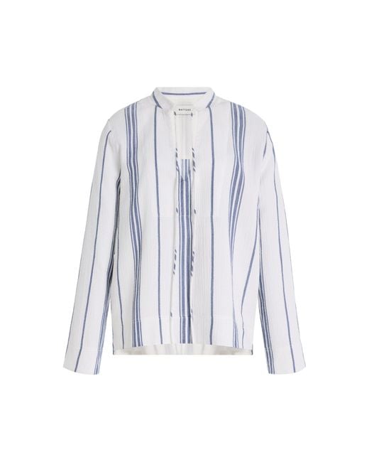 Matteau White Fisherman Striped Cotton Top