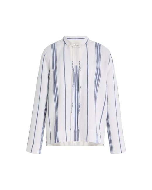 Matteau White Fisherman Striped Cotton Top