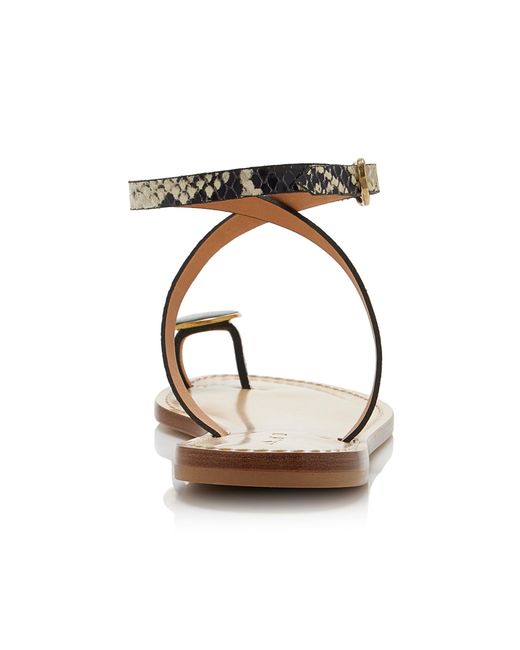 Amanu Multicolor The Kigali Python-Effect Leather Sandals