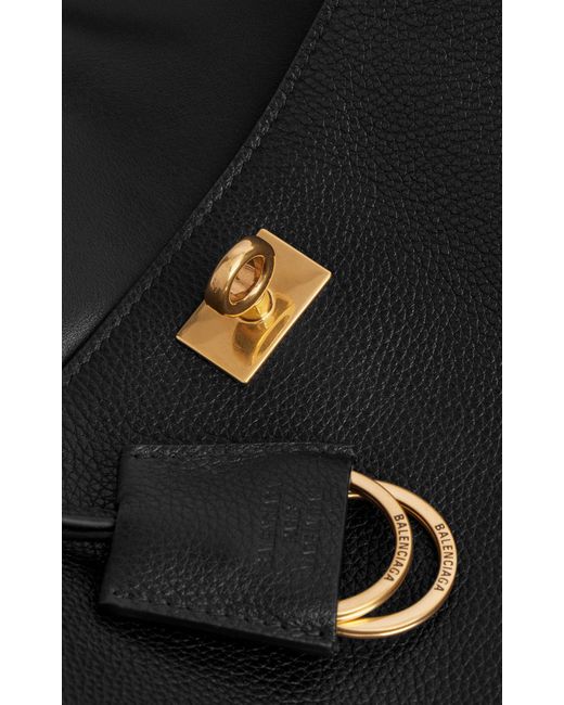 Balenciaga Black Rodeo Medium Grained-Leather Top Handle Bag