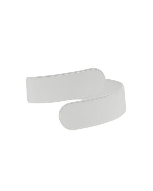Alaïa White Medium Flex Twist Leather Belt
