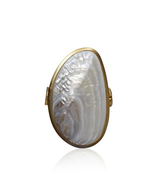 Lucia Zolea Gray Petite Mother Of Pearl Clutch