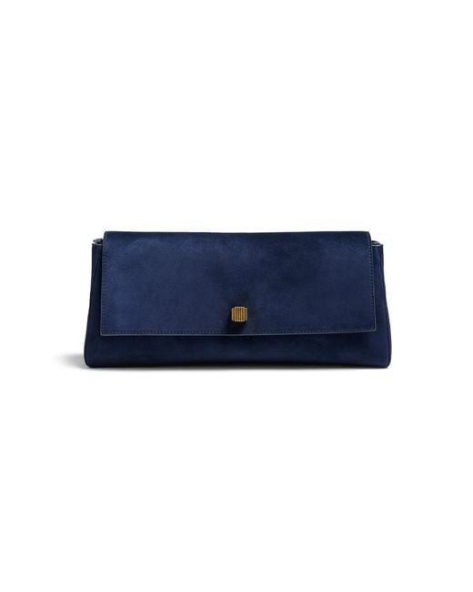 Khaite Blue Audrey Suede Clutch