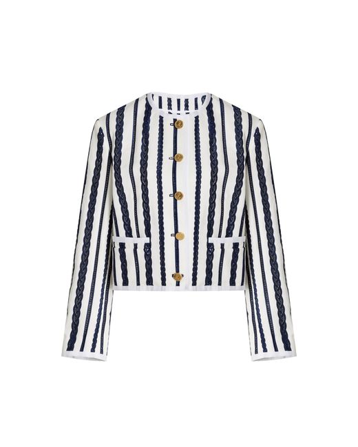 Thom Browne Black Embroidered Cotton-twill Jacket