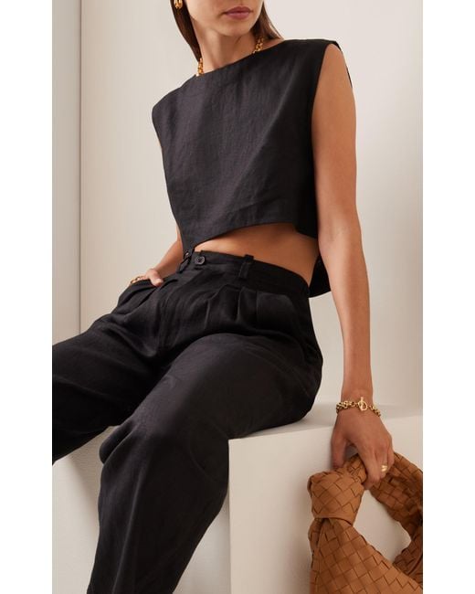 Posse Black Exclusive Martina Linen Crop Top
