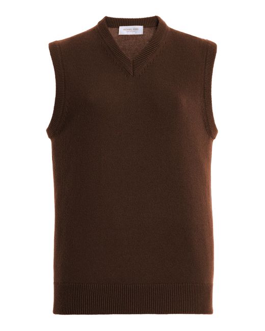 Michael Kors Brown V-Neck Cashmere Vest