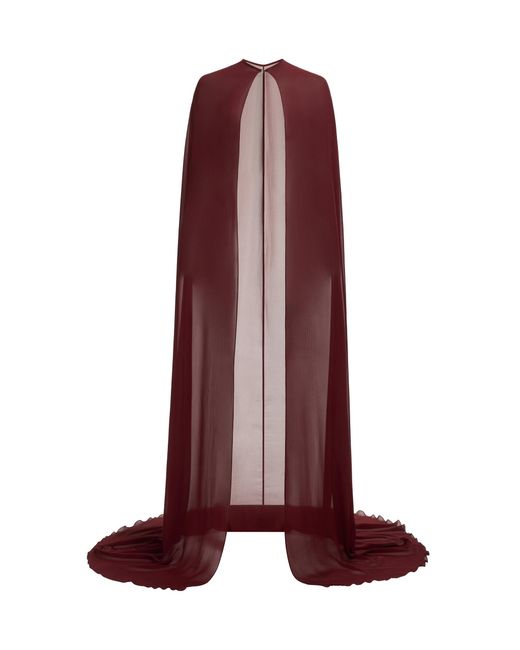 Elie Saab Red Silk Cape