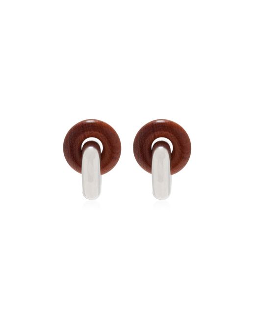 Uncommon Matters Brown Cumulus Wood; Sterling Earrings