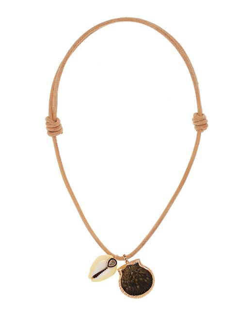 Dezso by Sara Beltran Multicolor 18k Gold Diamond And Shell Necklace