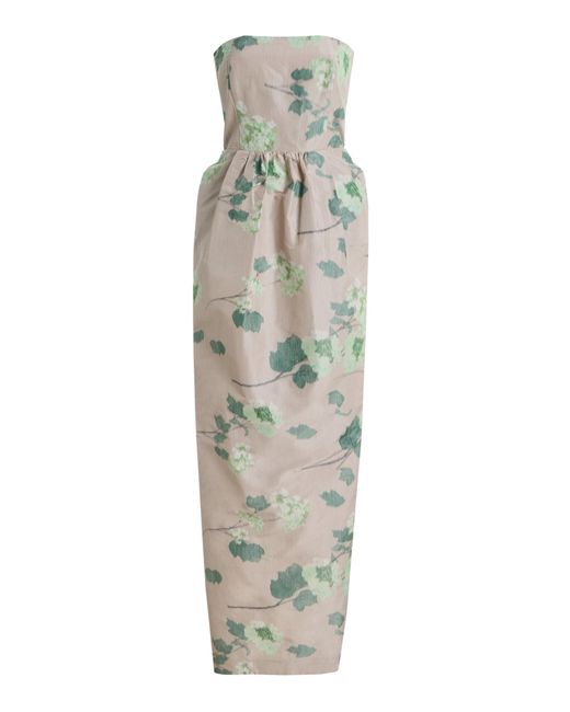 BERNADETTE White Lena Floral Crepe De Chine Maxi Dress