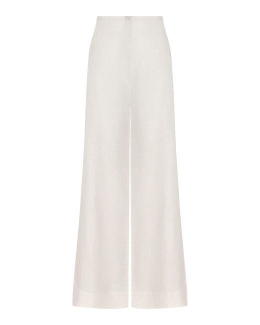 ANDRES OTALORA White Me Hablas Linen Wide-Leg Pants