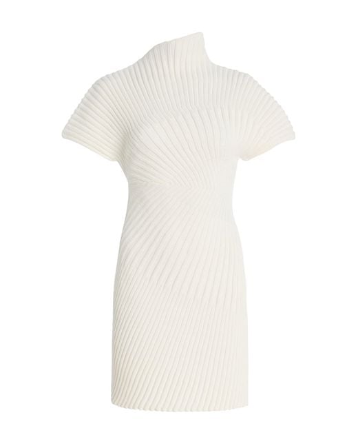 Cult Gaia White Luka Knit Cotton Mini Dress