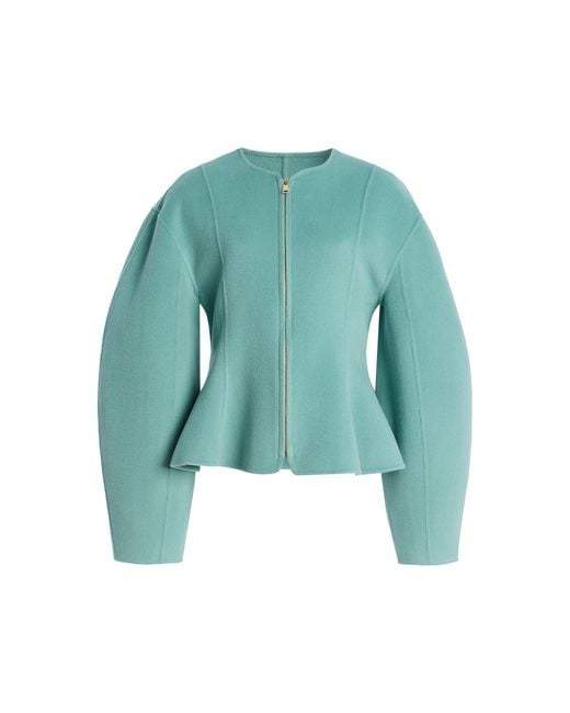 Ulla Johnson Green Rana Zip-Up Wool-Cashmere Jacket