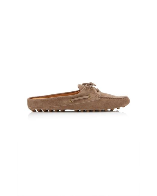 Tod's Brown Suede Loafer Mules