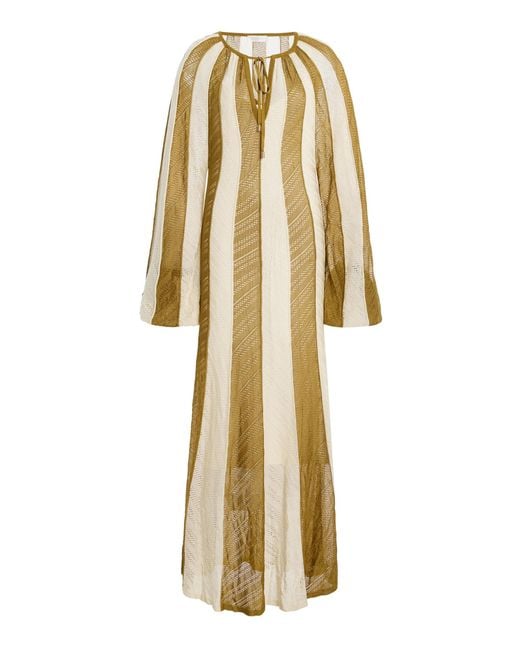 Zimmermann Green Mahon Knitted Cotton Maxi Dress