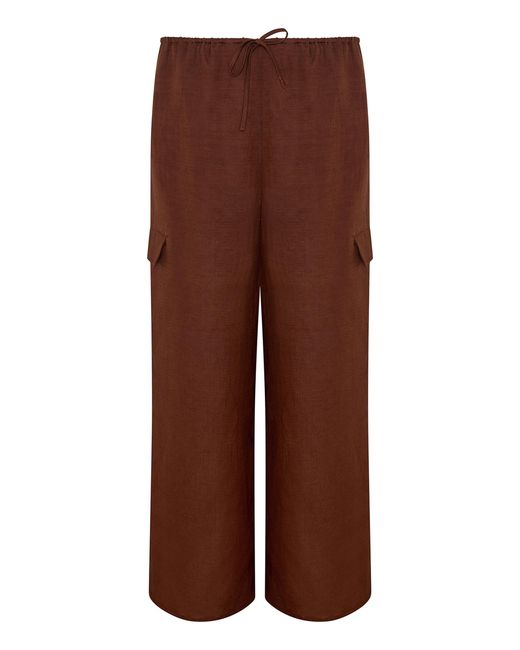 Onia Brown Air Linen Cargo Pants
