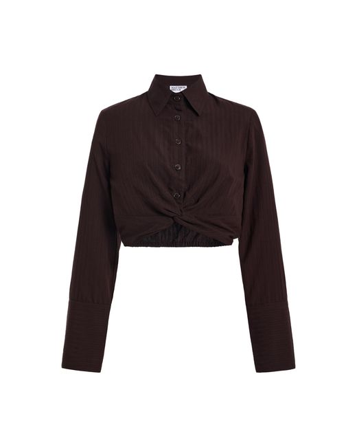 Matthew Bruch Black Twist Stripe Button Up