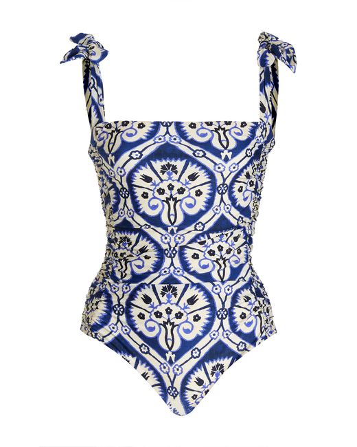 Johanna Ortiz The Alcazar Printed One-piece Swimsuit in Blue | Lyst