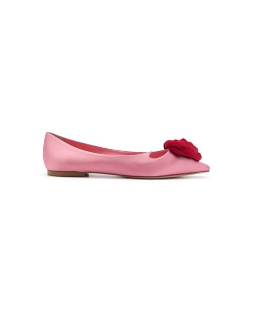 Roger Vivier Pink I Love Vivier Rose Satin Ballet Flats