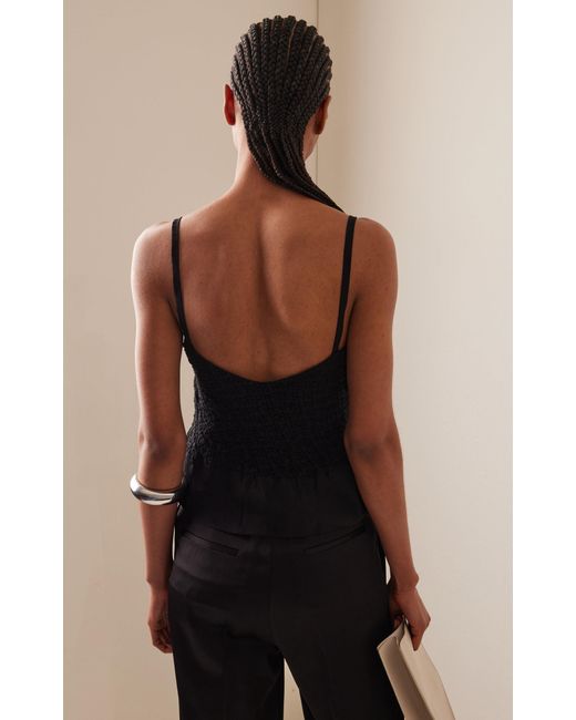 Jil Sander Black Exclusive Textured Cotton-blend Top