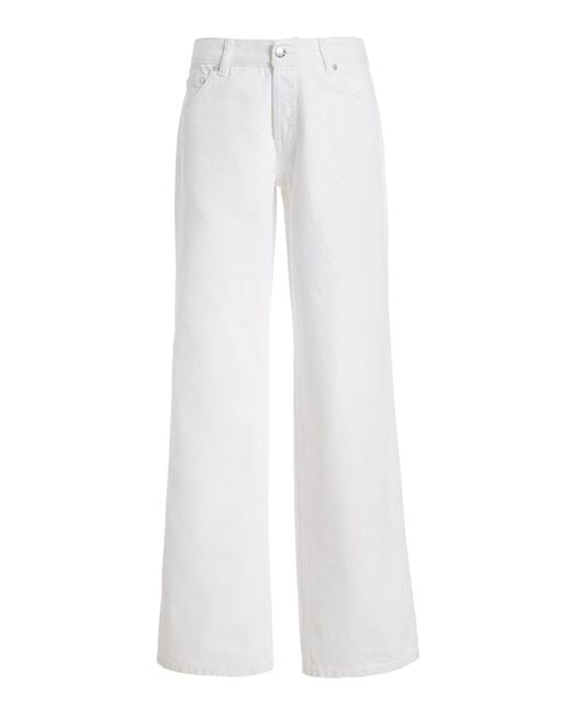 EB DENIM White Baggy Rigid Low-rise Wide-leg Jeans