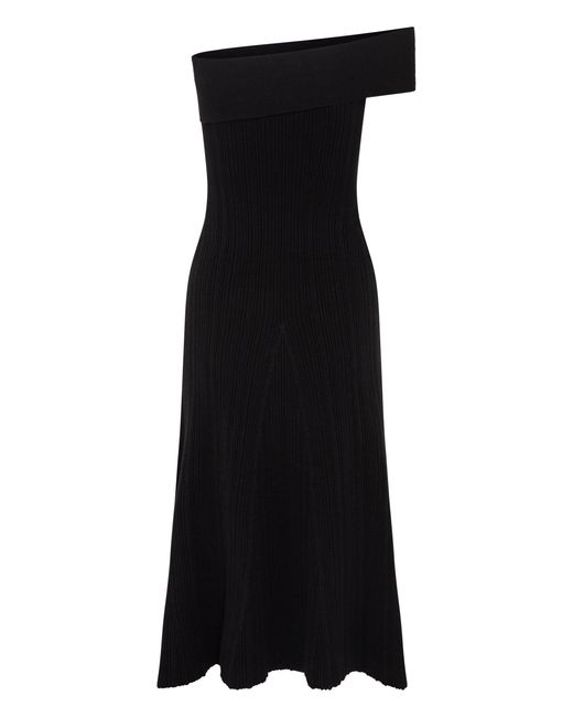 Anna Quan Brea Off-the-shoulder Ribbed-knit Midi Dress in Black - Lyst