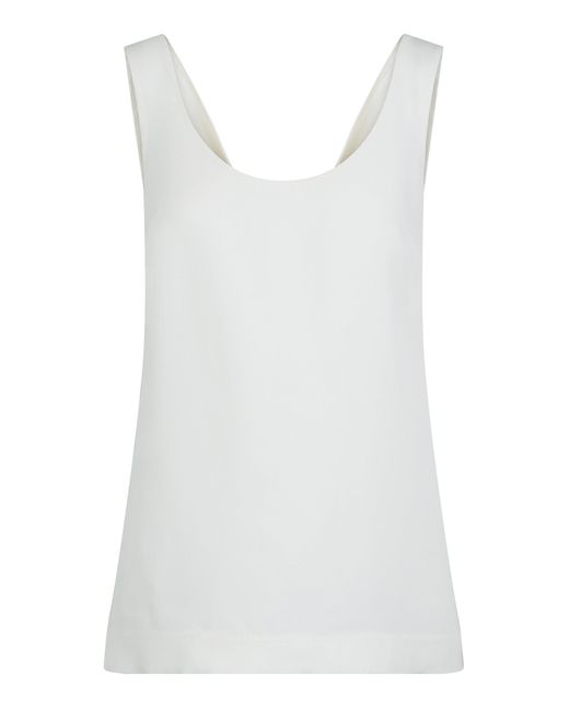 Heirlome White Delphine Wool-Silk Top