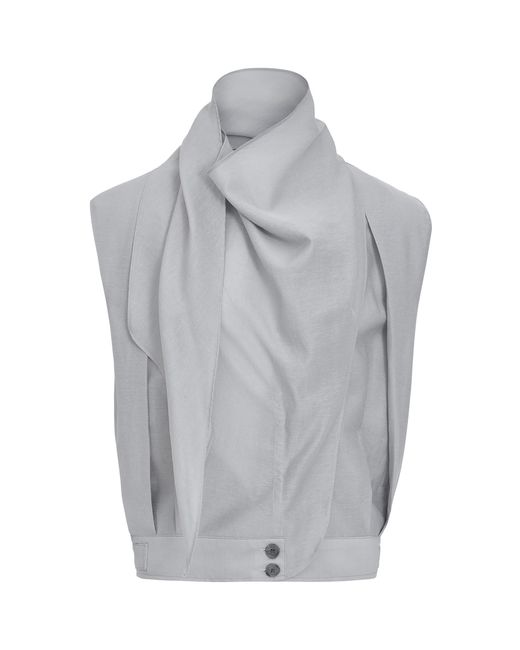 Source Unknown Gray Paola Scarf-Neck Top