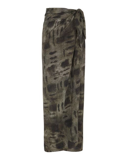 Cortana Green Silk Pareo Skirt