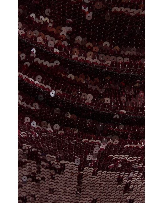 ROTATE BIRGER CHRISTENSEN Purple Sequined Midi Skirt