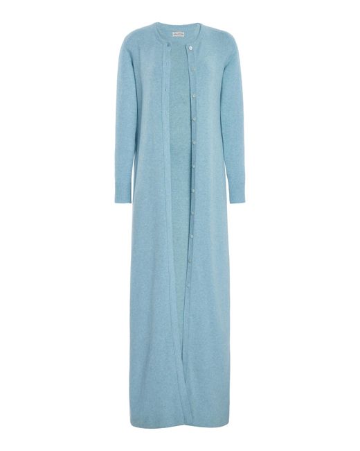 Desert Vintage Blue 1972 Halston Long Cashmere Cardigan & Dress Set