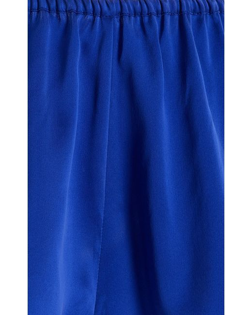 Asceno Blue The Venice Silk-charmeuse Shorts