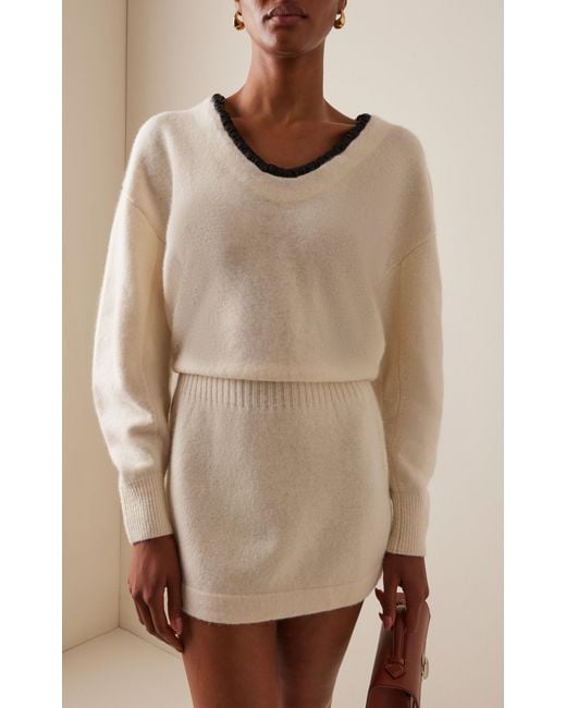 Alexis Natural Colby Wool-Blend Sweater Mini Dress