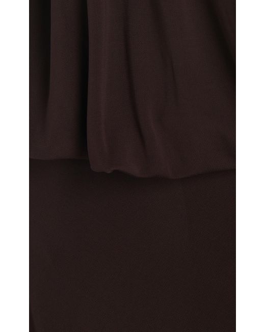 Christopher Esber Black Buckle-detailed Draped Midi Dress