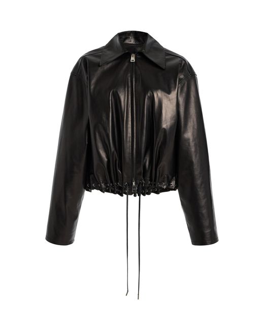 Brandon Maxwell Black The Leland Leather Jacket