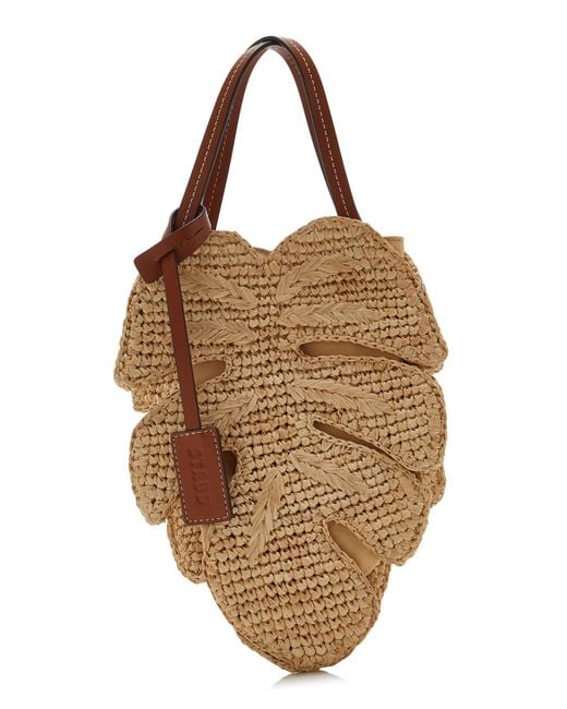 Staud Brown Palm Raffia Bag