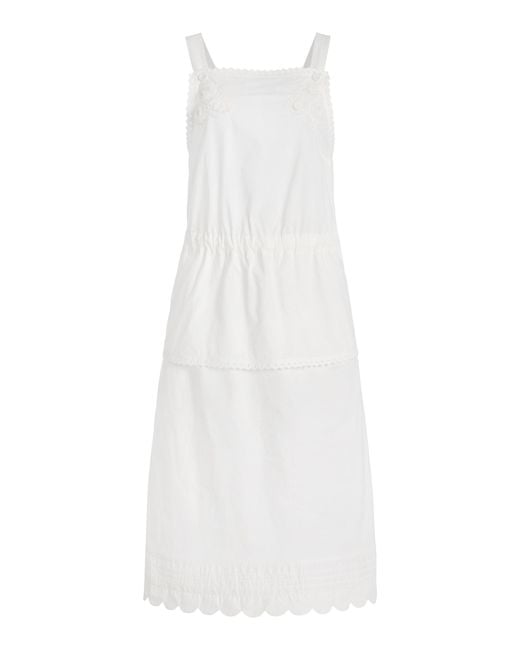THE GARMENT White Kirsten Embroidered Cotton Midi Dress