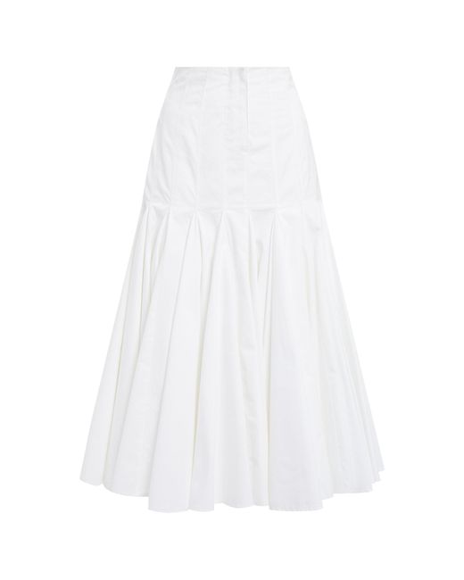 Jacquemus White Agave Flared Cotton-Blend Midi Skirt