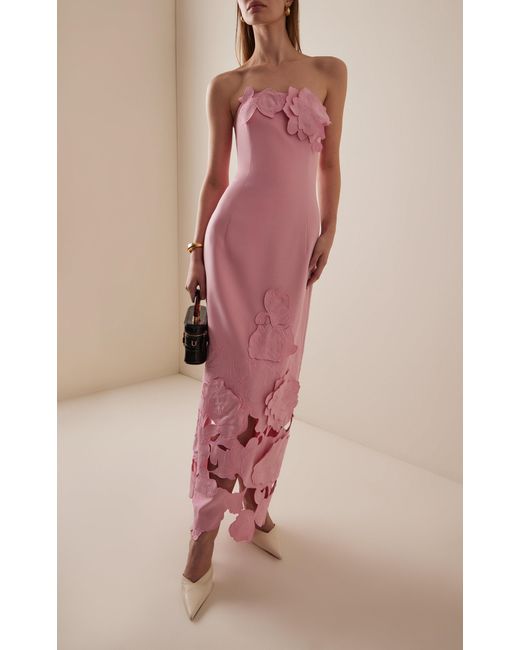knee length dresses for ladies Leo Lin Rayna Applique Bustier Maxi Dress main image 0