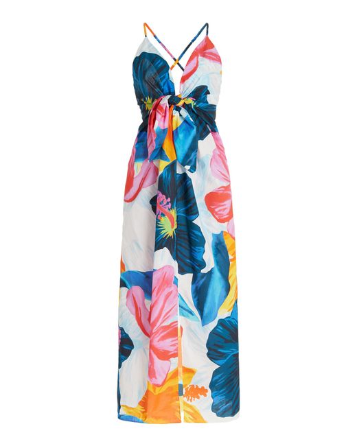Mara Hoffman Blue Lolita Tie-front Printed Organic Cotton Midi Dress