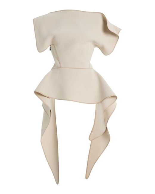 Maticevski Natural Resolute Draped Bonded-Crepe Top