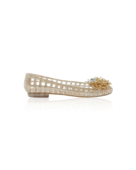 HEAVENLY JELLY Metallic Petalie Embellished Jelly Shoes