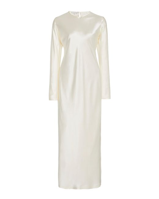 La Collection White Jacqueline Silk-satin Maxi Dress