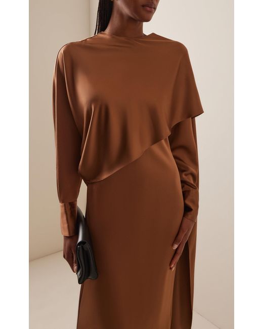 Heirlome Brown Exclusive Carmen Silk Maxi Cape Dress for men