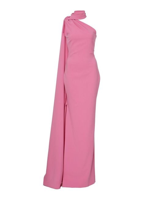 Brandon Maxwell Pink Asymmetric Sash Gown