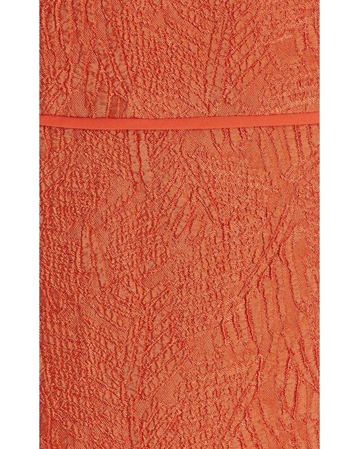 Alexis Orange Vereda Sculpted Jacquard Midi Dress