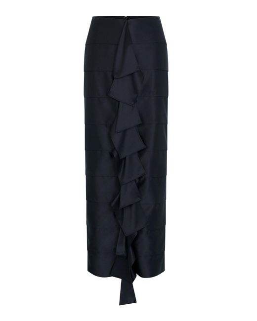 Heirlome Black Caroline Silk Maxi Skirt